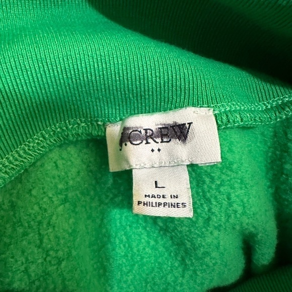 J Crew Wide Button Collar Pullover Sweatshirt Green Large - Picture 7 of 10